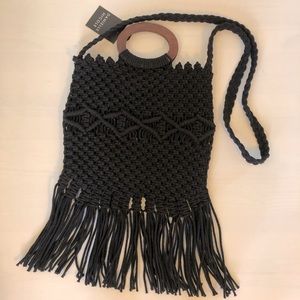 Rachel Zoe “Box of Style” Black Macrame Bag
